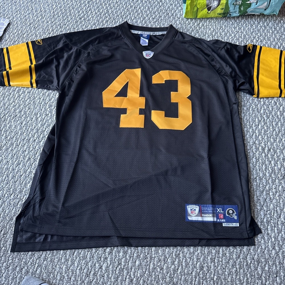 Reebok Troy Polamalu Pittsburgh Steelers Sewn Authentic Throwback Jersey XL